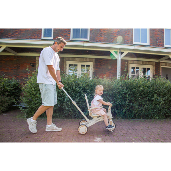 Weekendaanbieding: MamaLoes Quinn Beige Driewieler met Duwstang
