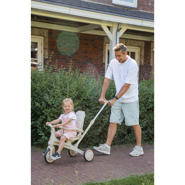 Weekendaanbieding: MamaLoes Quinn Beige Driewieler met Duwstang