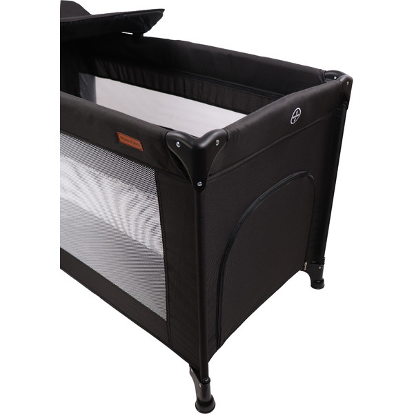 MamaLoes Raff Zwart Deluxe Campingbed incl. Aankleedvlak