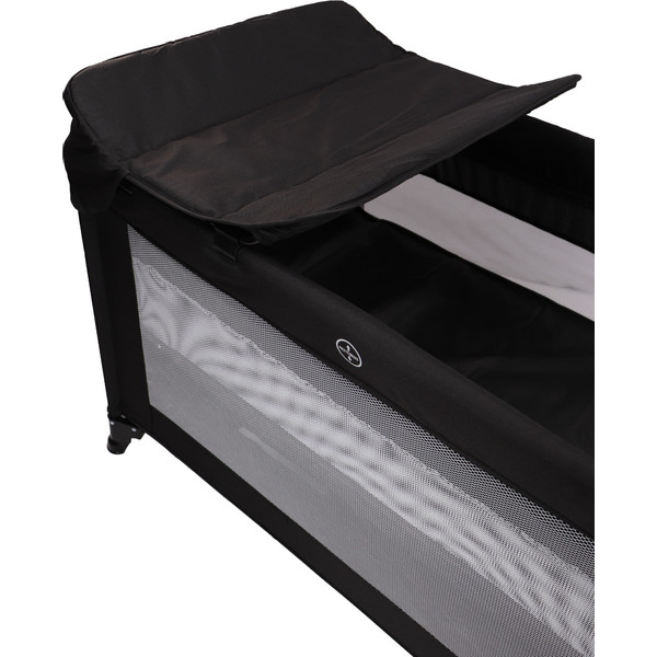 MamaLoes Raff Zwart Deluxe Campingbed incl. Aankleedvlak