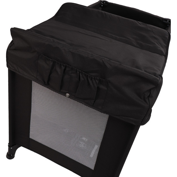 MamaLoes Raff Zwart Deluxe Campingbed incl. Aankleedvlak