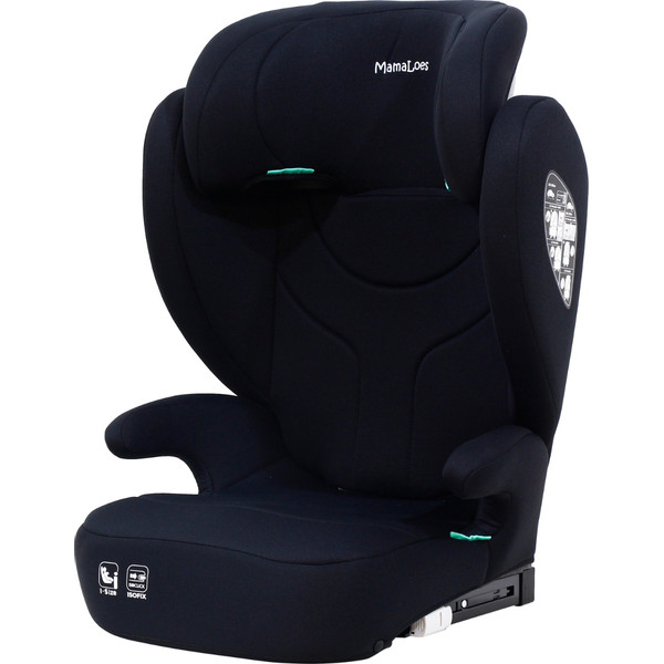 MamaLoes Rio Zwart Isofix 100-150 cm i-Size Autostoel - Set van 2