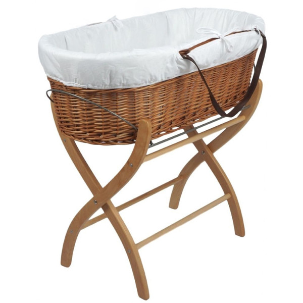 MamaLoes Rotan Naturel Draagwieg met Witte Bekleding 66936