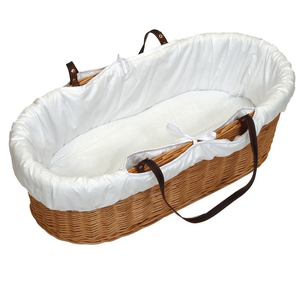 MamaLoes Rotan Naturel Draagwieg met Witte Bekleding 66936