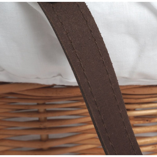 MamaLoes Rotan Naturel Draagwieg met Witte Bekleding 66936