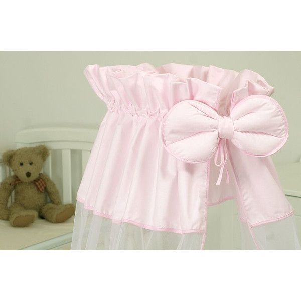MamaLoes Royal Zacht Roze Voile Baby Wiegje 66757