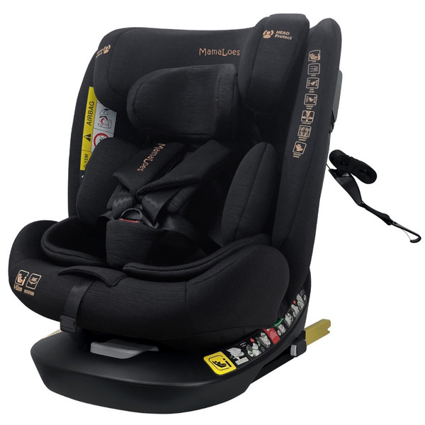MamaLoes Sef Zwart 40-150 cm 360° i-Size Autostoel