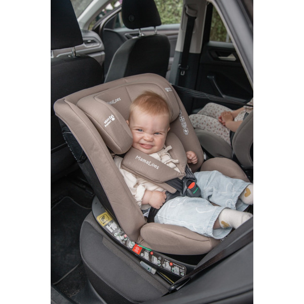 MamaLoes Sef Taupe 40-150 cm 360° i-Size Autostoel – Set van 2