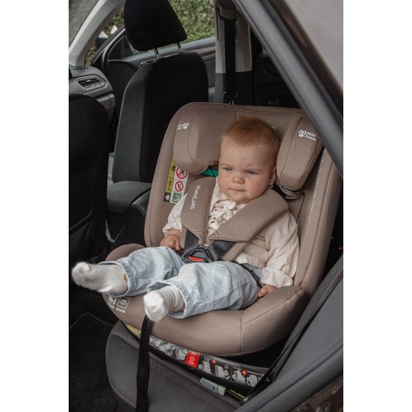 MamaLoes Sef Taupe 40-150 cm 360° i-Size Autostoel – Set van 2