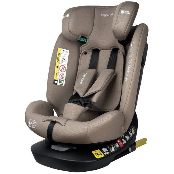 MamaLoes Sef Taupe 40-150 cm 360° i-Size Autostoel – Set van 2
