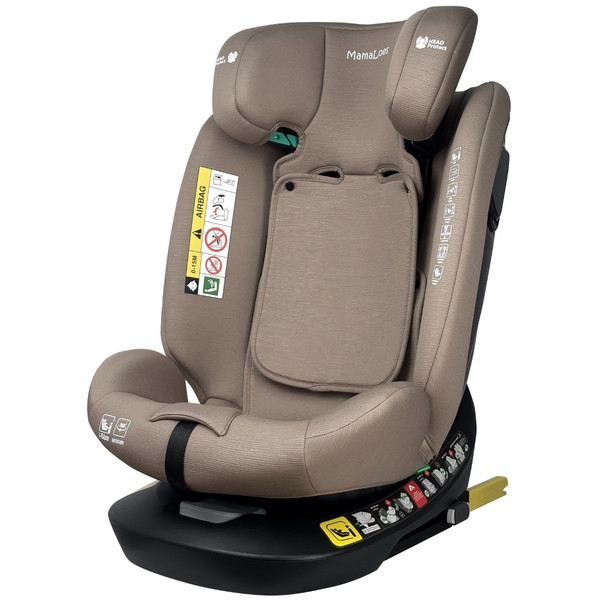 MamaLoes Sef Taupe 40-150 cm 360° i-Size Autostoel – Set van 2