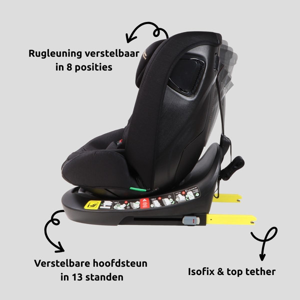 MamaLoes Sef Taupe 40-150 cm 360° i-Size Autostoel