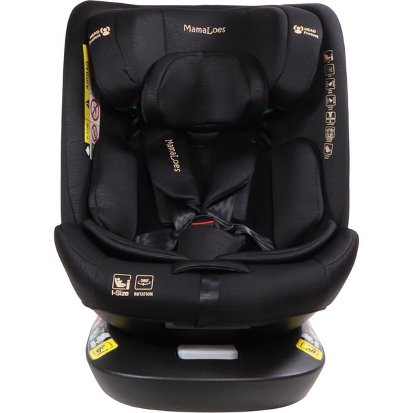 MamaLoes Sef Zwart 40-150 cm 360° i-Size Autostoel – Set van 2