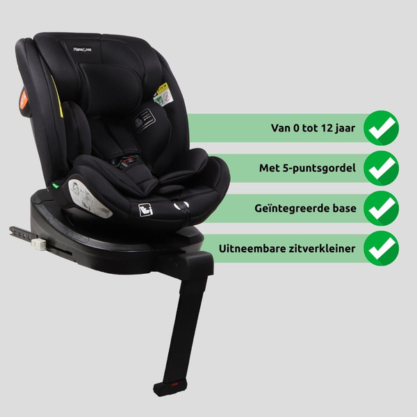 MamaLoes Sef Taupe 40-150 cm 360° i-Size Autostoel