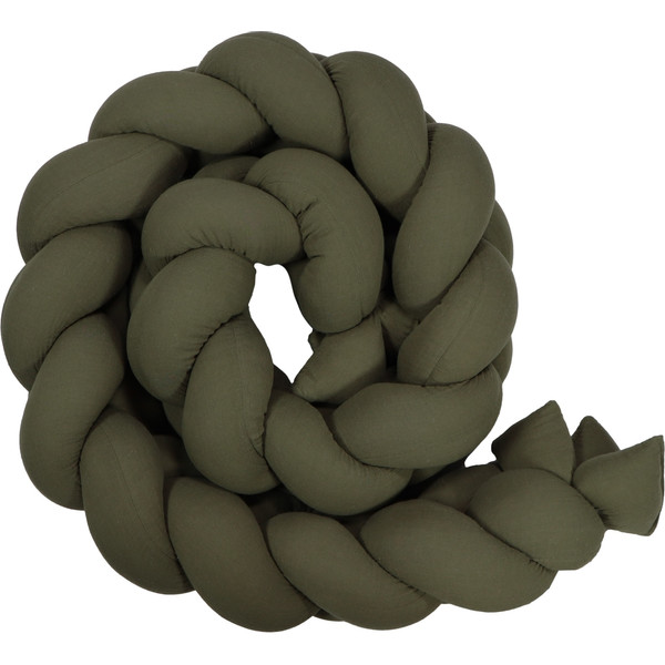 MamaLoes Soft Cotton Groen 210 cm Braided Bedbumper ML020514