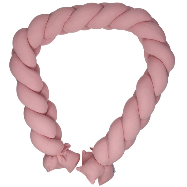 MamaLoes Soft Cotton Licht Roze 210 cm Braided Bedbumper ML020506