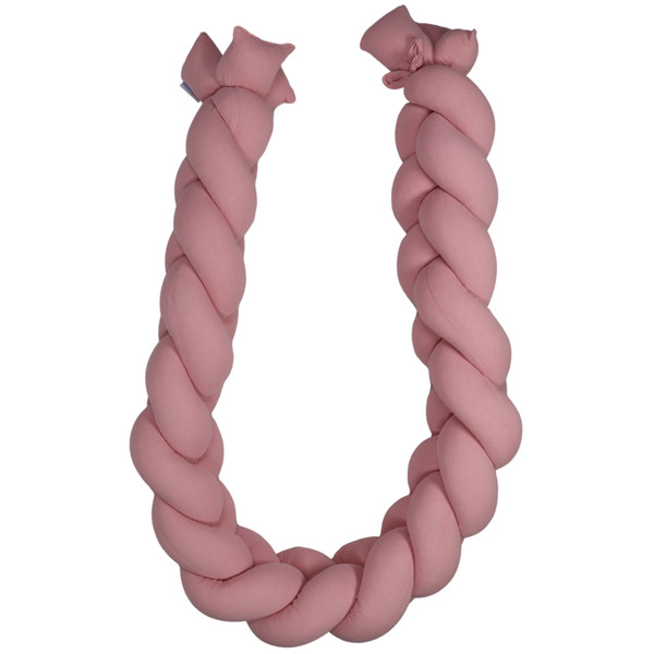 MamaLoes Soft Cotton Licht Roze 210 cm Braided Bedbumper ML020506