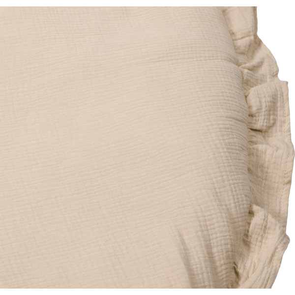 MamaLoes Soft Cotton Ruffle Ecru 90 cm Rond Boxkleed ML020241
