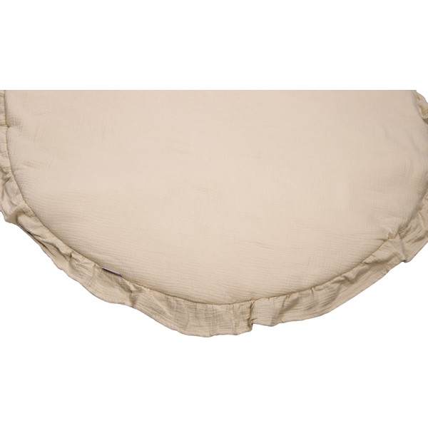 MamaLoes Soft Cotton Ruffle Ecru 90 cm Rond Boxkleed ML020241