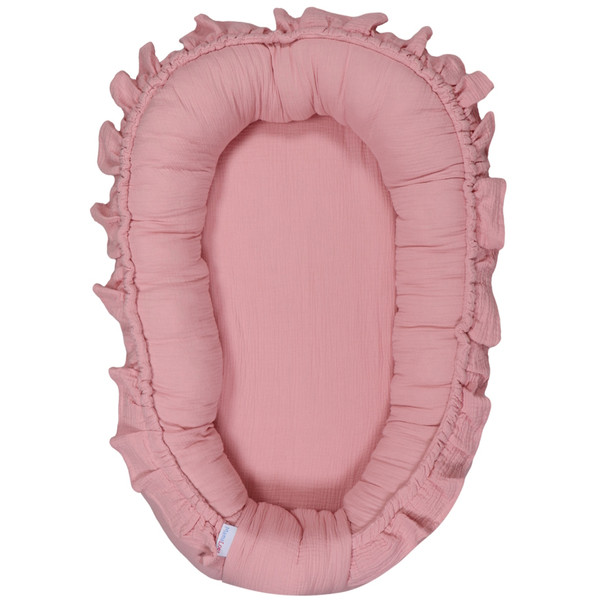 MamaLoes Soft Cotton Ruffle Licht Roze Babynest ML020113