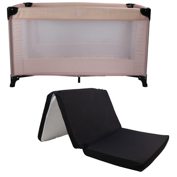MamaLoes Soof Roze Campingbed + Opvouwbaar Matras in Tas