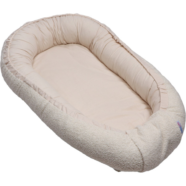 MamaLoes Teddy Boucle Naturel Omkeerbaar Babynest & Omkeerbaar Boxkleed