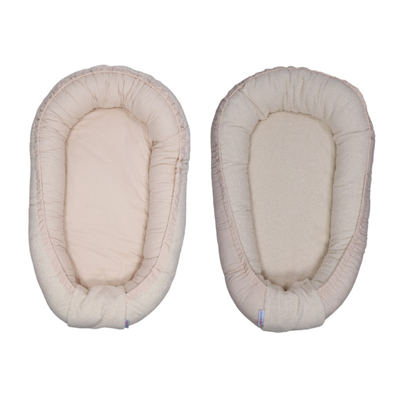 MamaLoes Teddy Boucle Naturel Omkeerbaar Babynest & Omkeerbaar Boxkleed