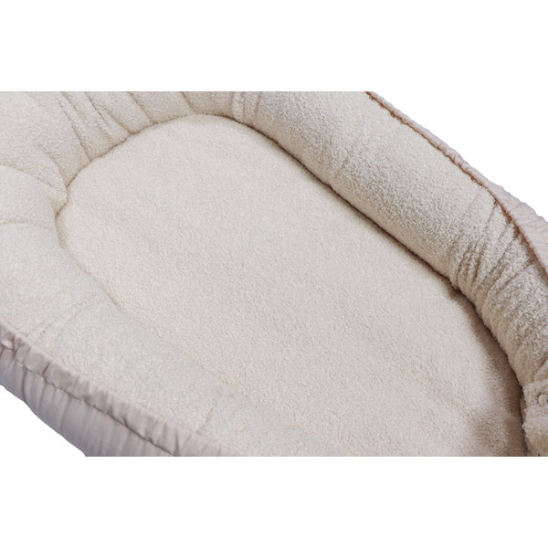 MamaLoes Teddy Boucle Naturel Omkeerbaar Babynest & Omkeerbaar Boxkleed