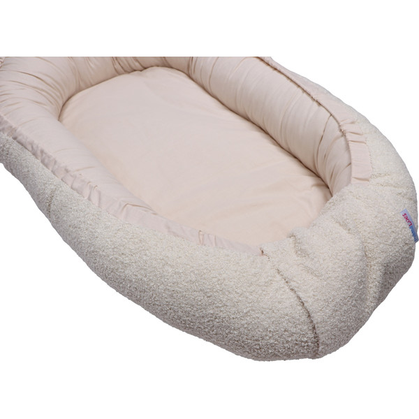 MamaLoes Teddy Boucle Naturel Omkeerbaar Babynest & Omkeerbaar Boxkleed