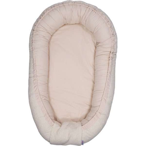MamaLoes Teddy Boucle Naturel Omkeerbaar Babynest & Omkeerbaar Boxkleed