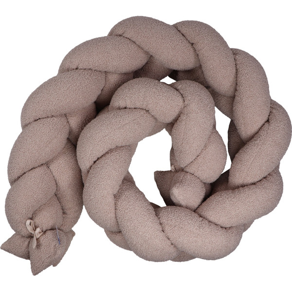 MamaLoes Teddy Boucle Nougat 210 cm Braided Bedbumper ML020516