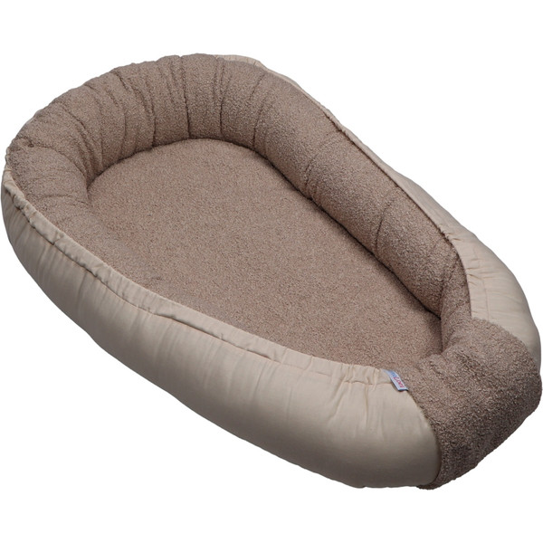 MamaLoes Teddy Boucle Nougat Omkeerbaar Babynest & Omkeerbaar Boxkleed