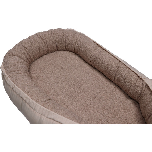 MamaLoes Teddy Boucle Nougat Omkeerbaar Babynest & Omkeerbaar Boxkleed