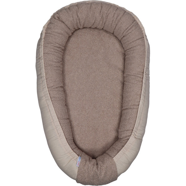 MamaLoes Teddy Boucle Nougat Omkeerbaar Babynest & Omkeerbaar Boxkleed