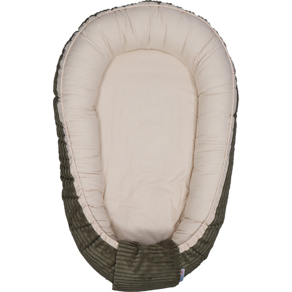MamaLoes Velours Rib Groen Omkeerbaar Babynest ML020123