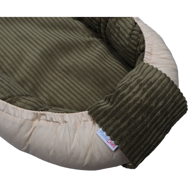 MamaLoes Velours Rib Groen Omkeerbaar Babynest ML020123