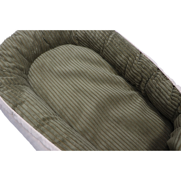 MamaLoes Velours Rib Groen Omkeerbaar Babynest ML020123