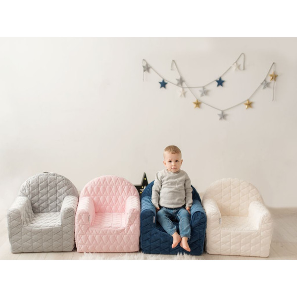 Albero Mio Velvet Grijs Kinderfauteuil