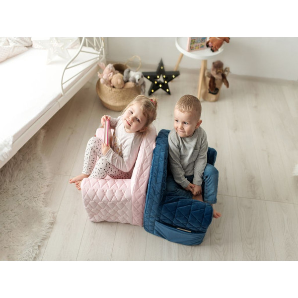 Albero Mio Velvet Navy Kinderfauteuil