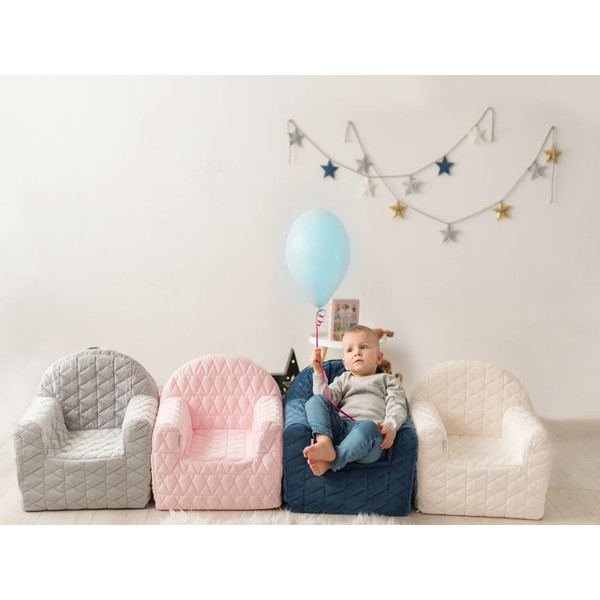 Albero Mio Velvet Navy Kinderfauteuil