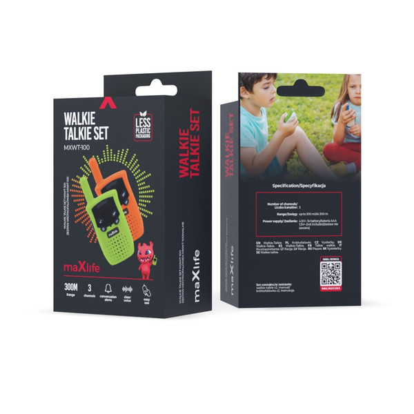 Maxlife Oranje / Groen Walkie Talkie Set MXWT-100