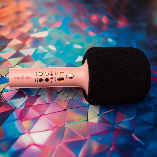 Maxlife Roze Bluetooth Karaoke Microfoon Speaker MXBM-600-Pink