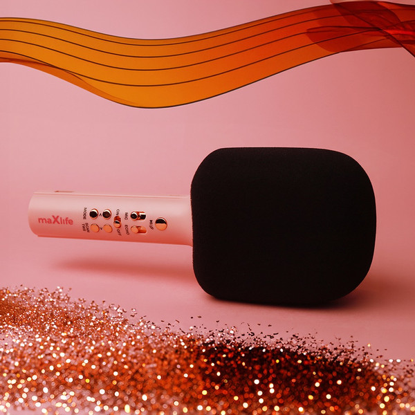 Maxlife Roze Bluetooth Karaoke Microfoon Speaker MXBM-600-Pink