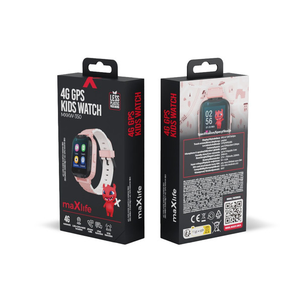Maxlife Roze GPS Wifi 4G Kinder Smartwatch MXKW-350-Pink