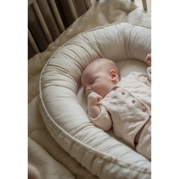 MamaLoes Teddy Boucle Naturel Omkeerbaar Babynest