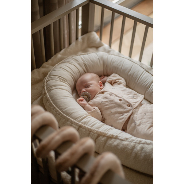 MamaLoes Teddy Boucle Naturel Omkeerbaar Babynest & Omkeerbaar Boxkleed