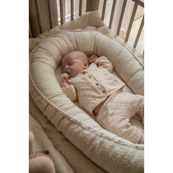MamaLoes Teddy Boucle Naturel Omkeerbaar Babynest