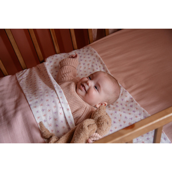 MamaLoes Jersey Bloemen 100 x 150 cm Ledikantlaken