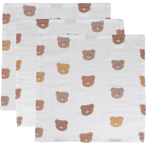 MamaLoes Beertjes 30 x 30 cm 3 Stuks Hydrofiel Monddoekjes