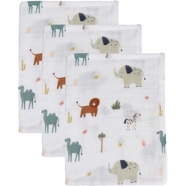 MamaLoes Jungle 15 x 21 cm 3 Stuks Hydrofiel Washandjes